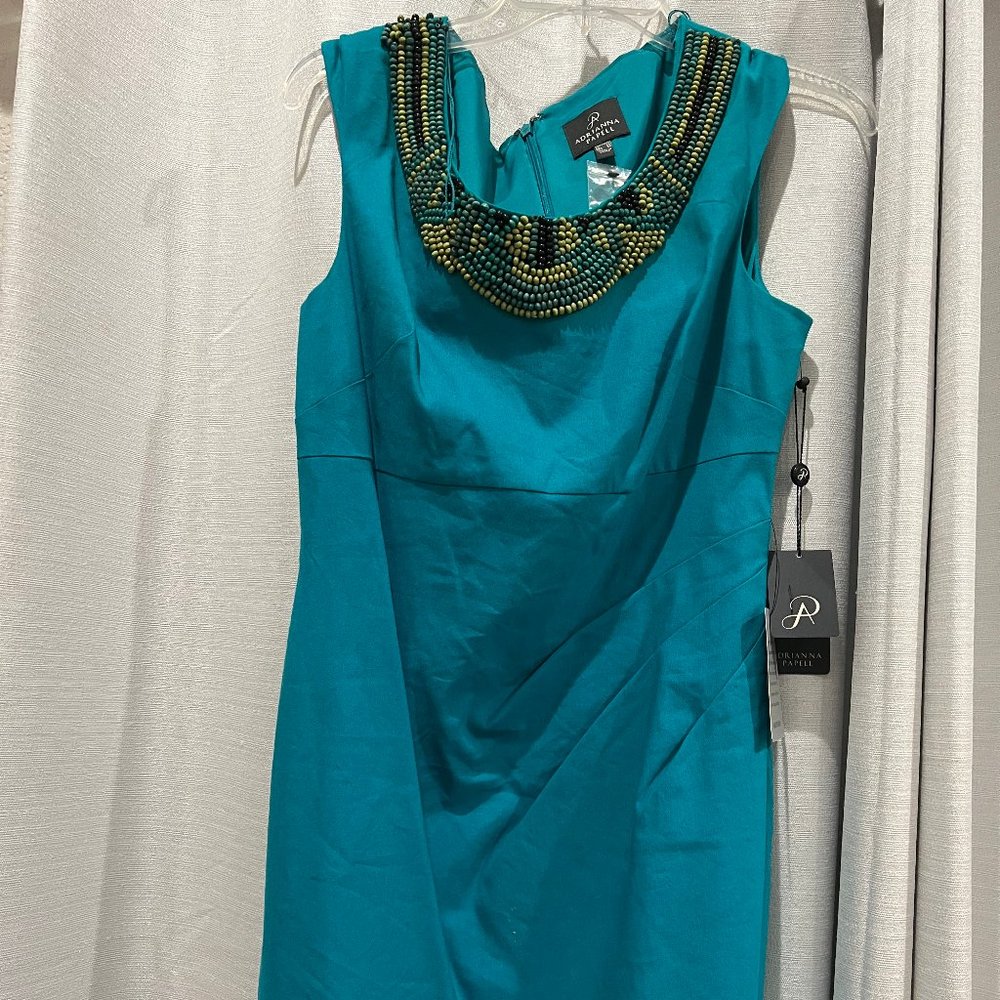 Teal Adrianna Pappell dress